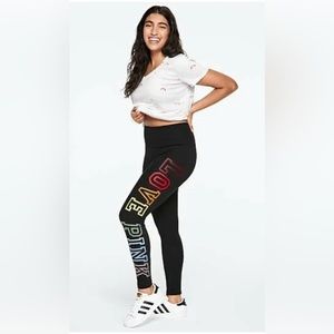 NWT Pink Victoria Secret High waisted full length leggings